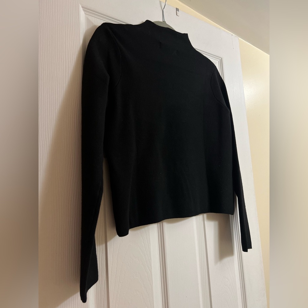 NWT Mango Perkins-Neck Sweater Black - Picture 9 of 11